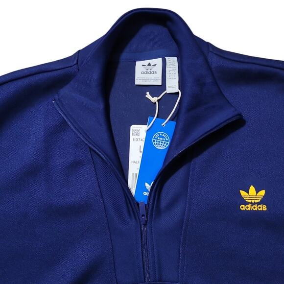 Adidas Originals Sweatshirt, Women's L-XL Blue, Adicolor Oversized Half Zip Crew - Picture 4 of 11